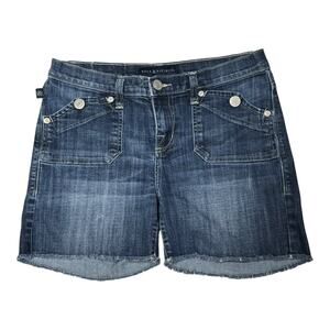 Rock & Republic Stinger Mid Rise Denim Jean Shorts Medium Wash 10